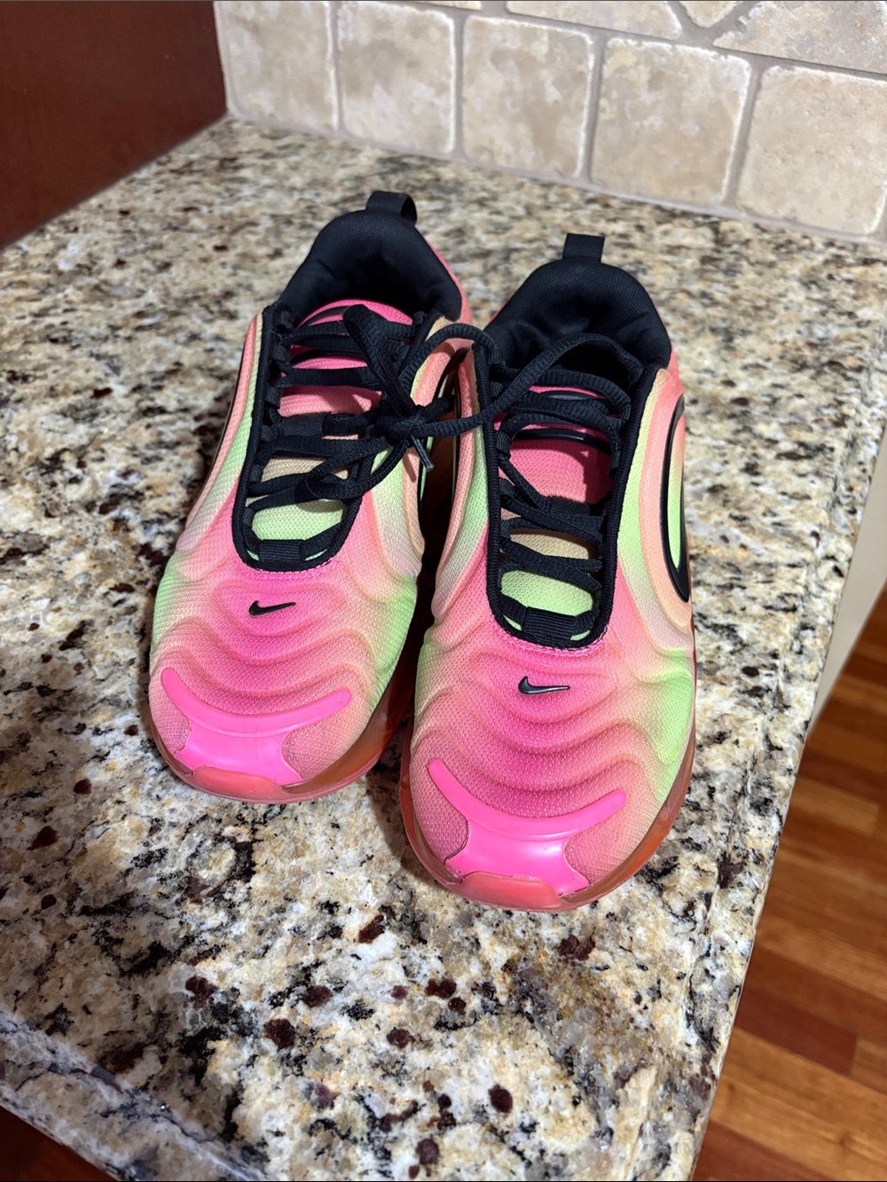 Nike Gradient Pink and Lime Green Sneakers